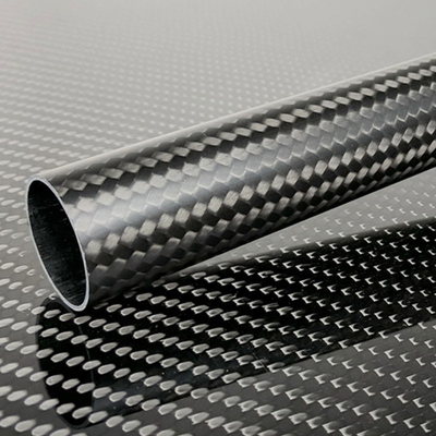 Woven Finish Roll Wrapped Carbon Fibre Tube Good Durability 100% 3K 20mm