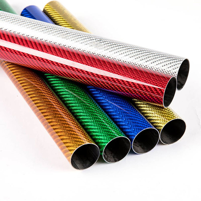 Colored Carbon Fiber Tube For RC Plane 3K Glossy Smooth Surface Colorful Carbon Tube