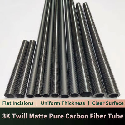 Low Thermal Expansion 35mm x 32mm Carbon Fiber Tube with High Stiffness and 3K Matte Surface