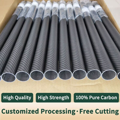 3K Twill Weave Carbon Fiber Tube with Roll Wrapped Technology and Custom Size Options
