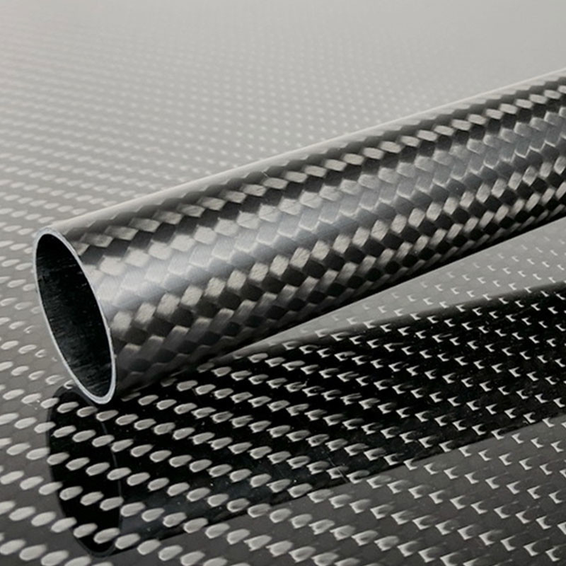 Woven Finish Roll Wrapped Carbon Fibre Tube Good Durability 100% 3K 20mm